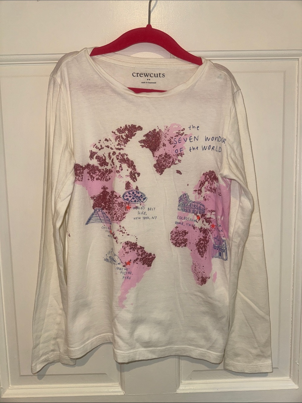 Girls Crewcuts Ivory Long-Sleeve Graphic Tee size M 8-9